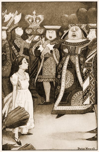 خارج رأسها ، رسم توضيحي لـ Lewis Carrolls Alices Adventures in Wonderland ، 1901 بواسطة بيتر نيويل